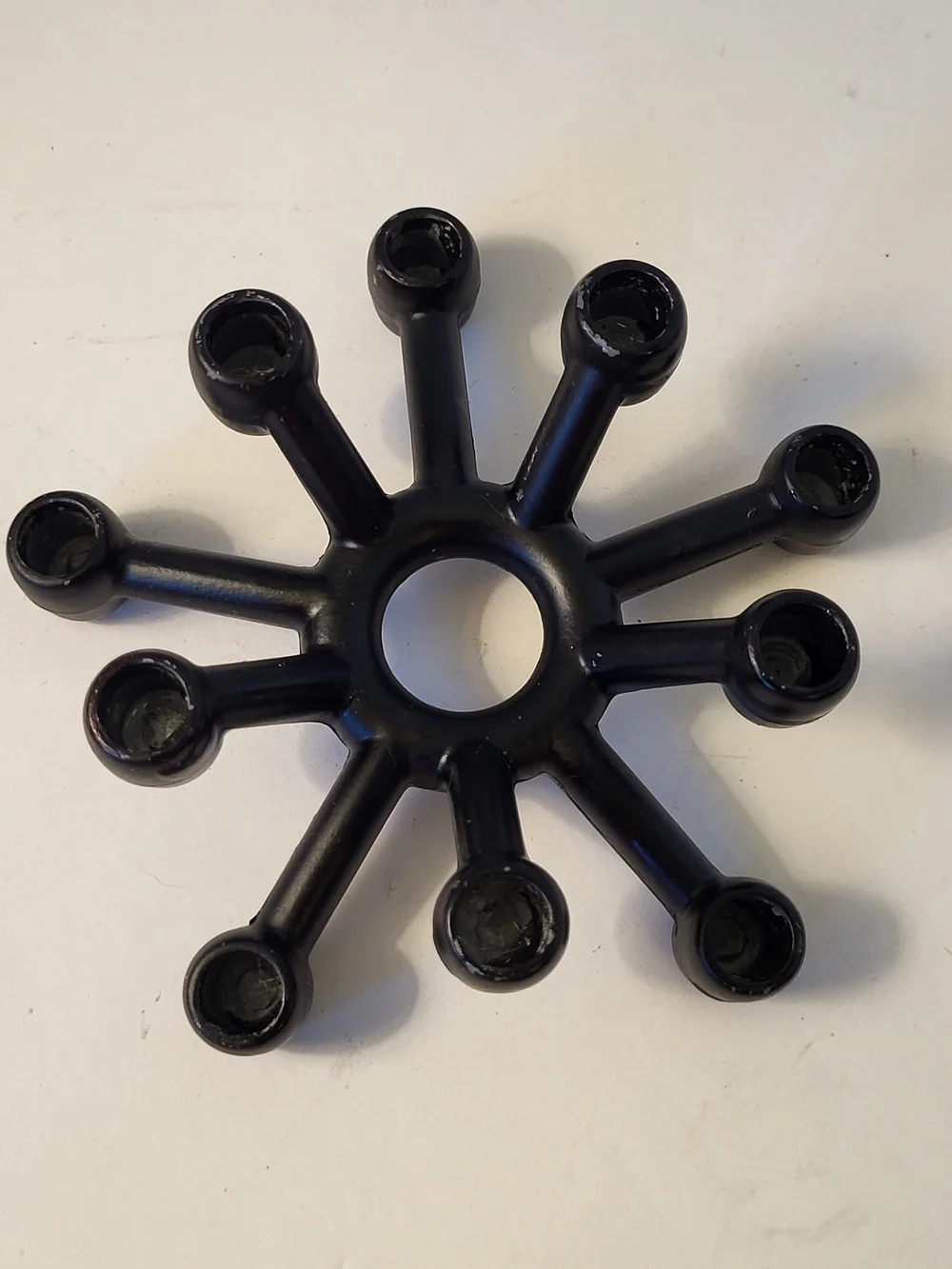 Black MCM 1960S 10pt Atomic Star Tiny Taper Candle Holder